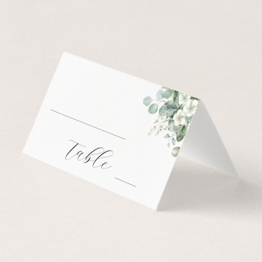 Nettoyer blanc Eucalyptus Floral Mariage Numéro de (Front)