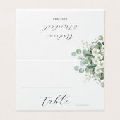 Nettoyer blanc Eucalyptus Floral Mariage Numéro de (Outside Unfolded)