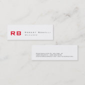 Nettoyer blanc Monogramme rouge Carte de visite ma (Devant / Derrière)