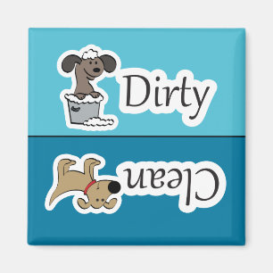 Nettoyer / Chiens sales Lave-vaisselle Magnet