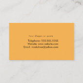 Nettoyer Eyelash Technicien Orange Carte de visite (Dos)