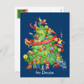 Nettoyer La Carte Postale De L'Arbre De Noël (Devant / Derrière)