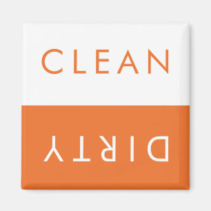 Nettoyer Lave-vaisselle Magnet en orange et blanc