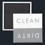 Nettoyer Lave-vaisselle sale Magnet en gris et bla<br><div class="desc">Aimant laveur sale simple et net. 5, 1 cm x 5, 1 cm</div>