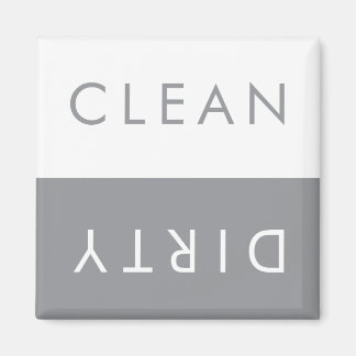 Nettoyer Lave-vaisselle sale Magnet en gris et bla