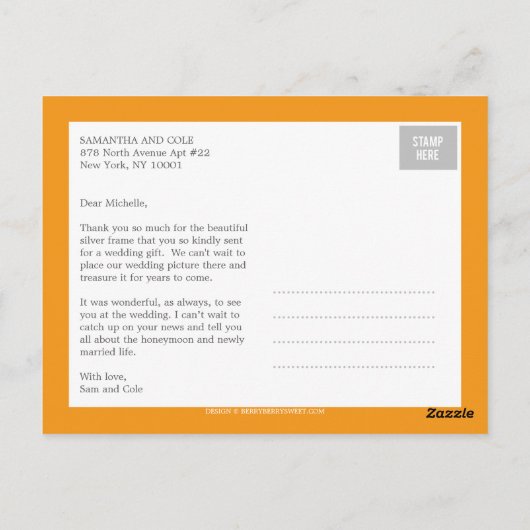 Nettoyer le Carte de remerciements Mariage (Dos)