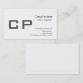 Nettoyer le Carte de visite de monogramme gris sim (Devant / Derrière)