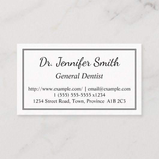 Nettoyer le Carte de visite général des dentistes (Devant)