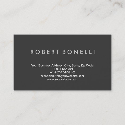 Nettoyer le Carte de visite standard gris simple (Devant)