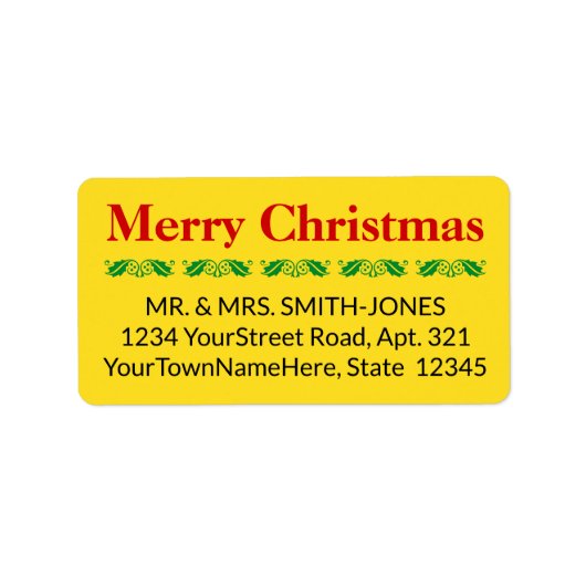 Nettoyer le Étiquette de adresse "Joyeux Noël" (Devant)