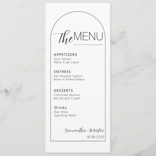 Nettoyer le menu Mariage de script de texte minima (Devant)