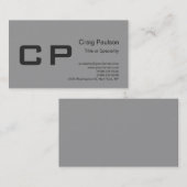 Nettoyer Monogramme gris simple Carte de visite mo (Devant / Derrière)