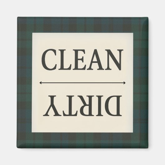 Nettoyer noir montre Lave-vaisselle plate Magnet (Devant)