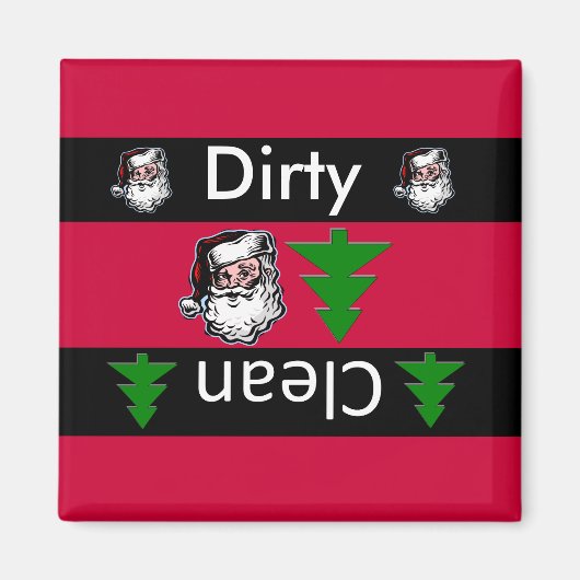 Nettoyer sale père Noël Noël lave-vaisselle magnet (Devant)