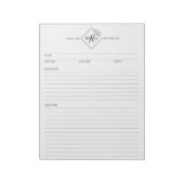 Nettoyer + Simple Monogramme Recette Bloc-notes II (Tourné)