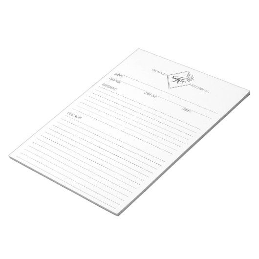 Nettoyer + Simple Monogramme Recette Bloc-notes II (Incliné)