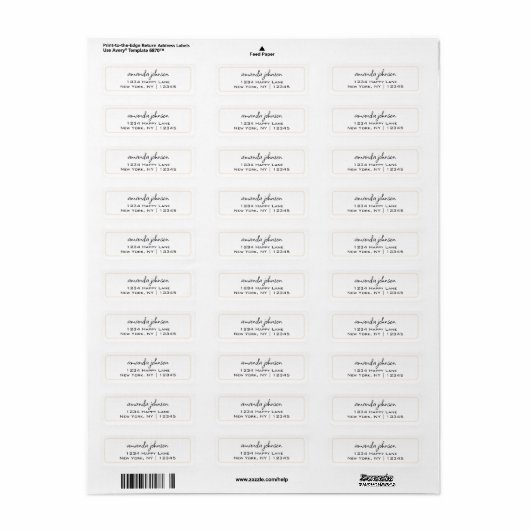 Nettoyer un Étiquette Décontracté simple et inform (Feuille entière)