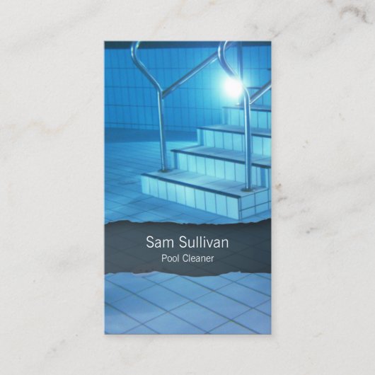 Nettoyeur de piscine Bleu clair Carte de visite d' (Devant)