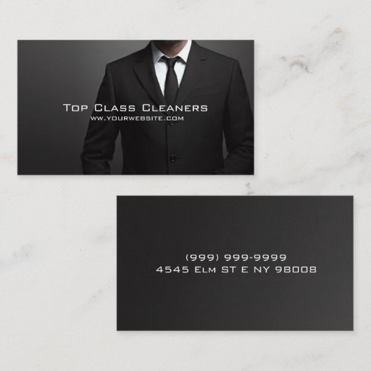 Nettoyeurs, Carte de visite de nettoyage à sec (Devant / Derrière)