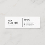 Nettoyez le mini carte de visite blanc moderne (Dos)