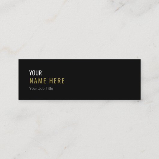Nettoyez le mini carte de visite noir moderne (Devant)