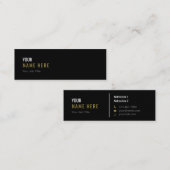 Nettoyez le mini carte de visite noir moderne (Devant / Derrière)