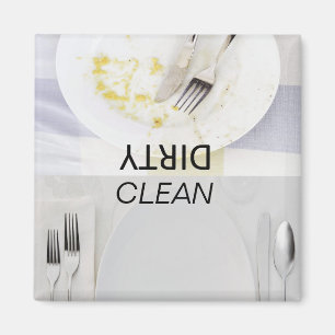 nettoyez les plats, plats sales, magnet de