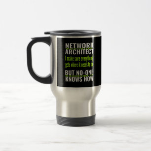 netwerk architect grappig reisbeker
