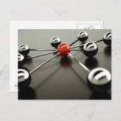 Netwerk rood briefkaart (Voorkant / Achterkant)