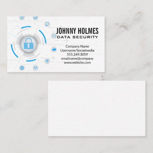 Netwerkbeveiliging | Cyberbescherming Visitekaartje (Voorkant / Achterkant)