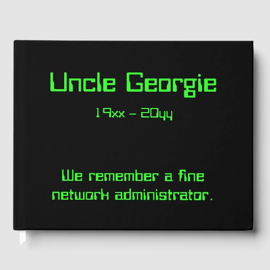 Network Administrator condoleances Guestbook Gastenboek (Voorkant)