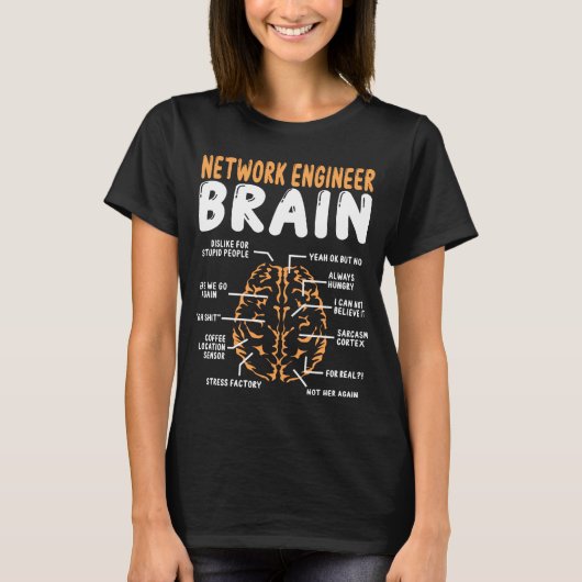 Network Engineer Brain Server Network Engineering T-shirt (Voorkant)