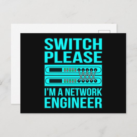 Network Engineer Computer IT Tech Programmer Geek Briefkaart (Voorkant / Achterkant)