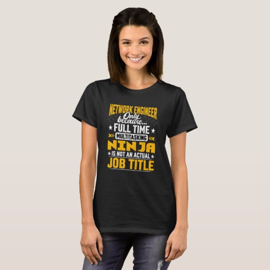 Network Engineer Functie Netwerk Technicus T-shirt (Voorkant volledig)