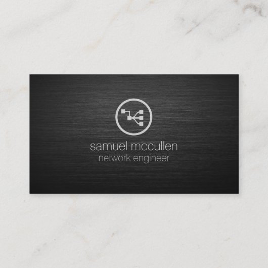 Network Engineer Network Points Pictogram geborste Visitekaartje (Voorkant)