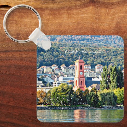Neuchatel, Zwitserland landschap Sleutelhanger (Voorkant)