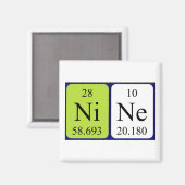 Neuf aimant de nom de table périodique (Recto/Verso)