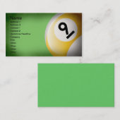 Neuf cartes de visite de boule (Devant / Derrière)