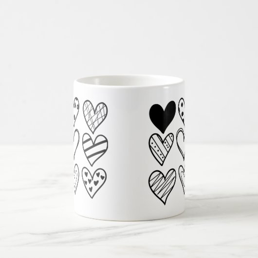 Neuf Coeurs Aimer Valentines Jour Mug (Centre)