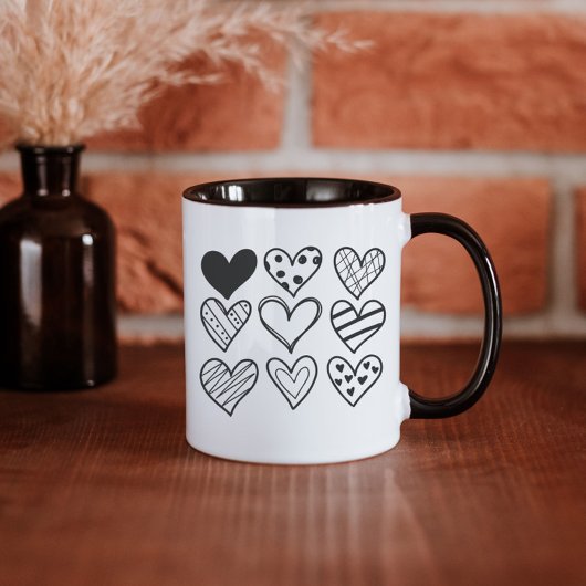Neuf Coeurs Aimer Valentines Jour Mug