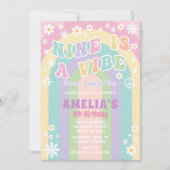 Neuf est une invitation à l'anniversaire de vibe (Devant)