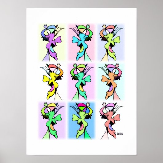 Neuf Profils de Visages Idiots Colorés : Affiche (Devant)