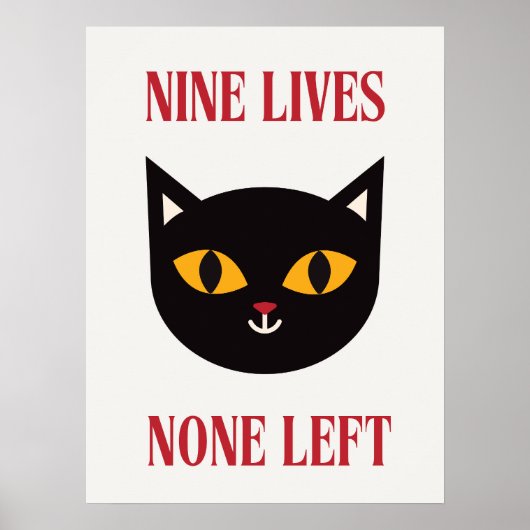 Neuf Vit Aucun Laissé Black Cat Poster (Devant)