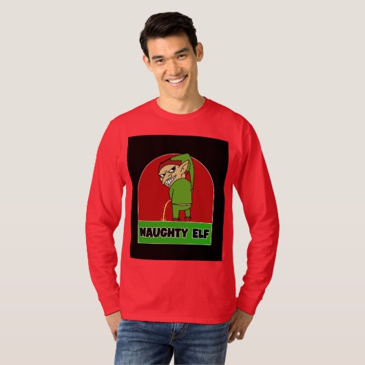 NEUGHTY ELF RUDE MENS T-SHIRTS DE NOËL (Devant entier)