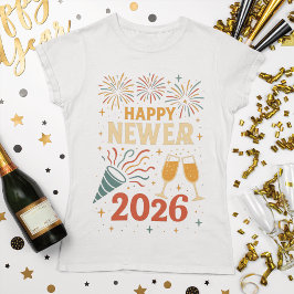 Neujahr 2026 Feuerwerk Design T-shirt