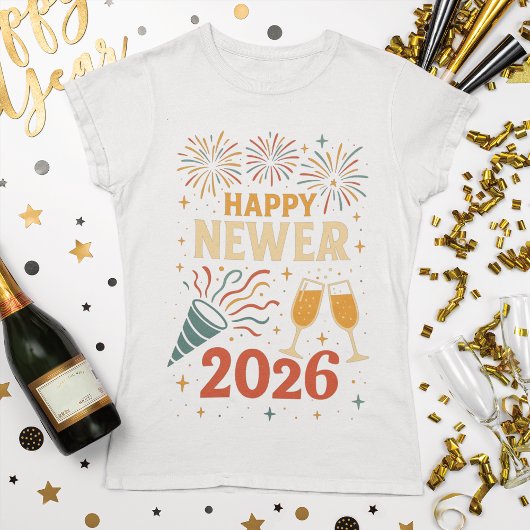 Neujahr 2026 Feuerwerk Design T-shirt