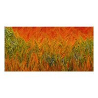 "Neural Firestorm" Abstract geel Sinaasappel
