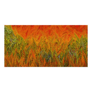 "Neural Firestorm" Abstract geel Sinaasappel Perfect Poster