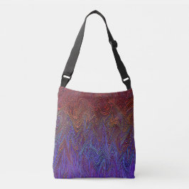 "Neural Firestorm" Abstract” Rood Blauw Crossbody Tas