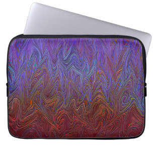 "Neural Firestorm" Abstract rood blauw Laptop Sleeve